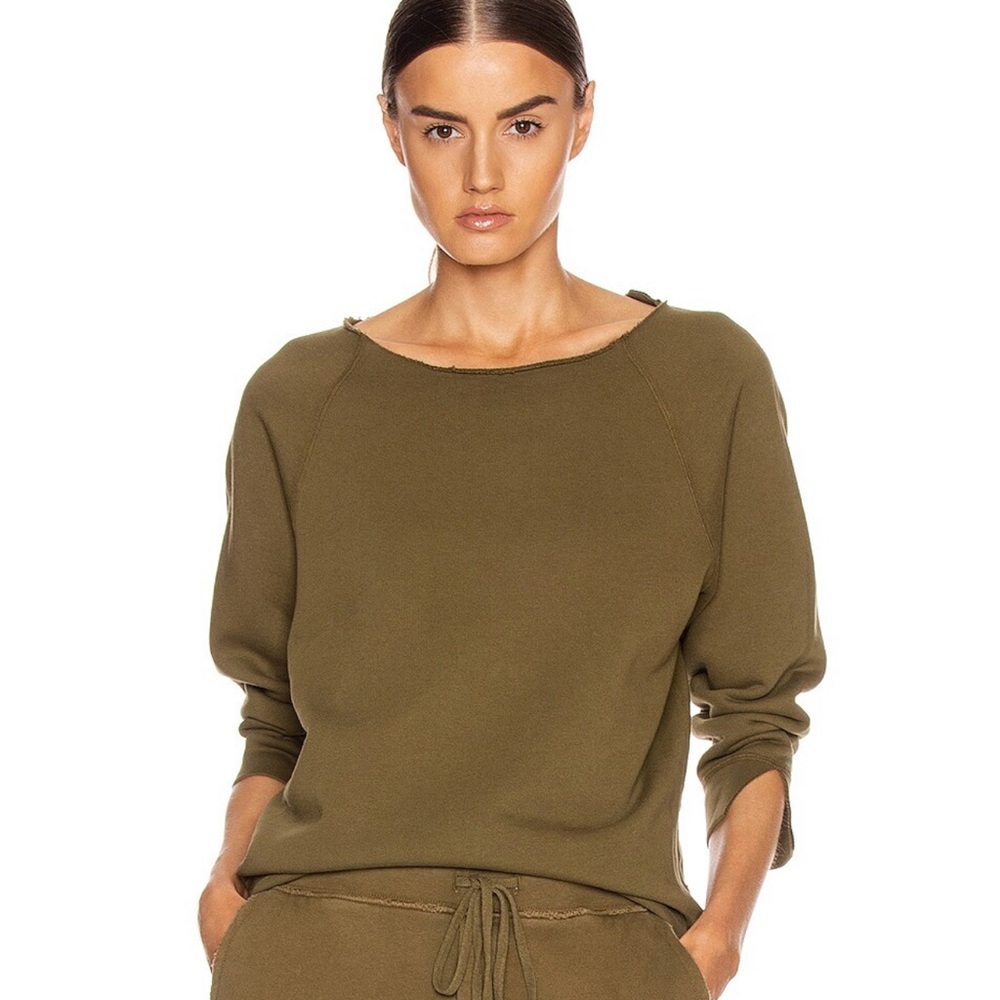 Nili Lotan Olive Green Pullover Sweatshirt